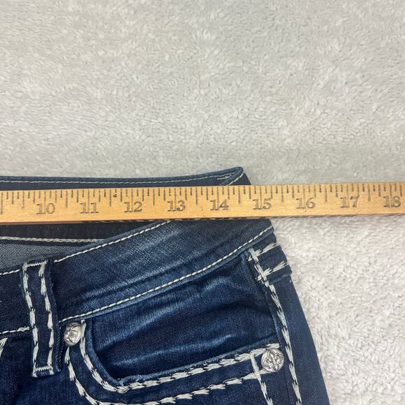 Miss Me Chloe Boot Dark Wash Jeans Sz 29 Altered Cropped to 23" Inseam Capri - Picture 3 of 11